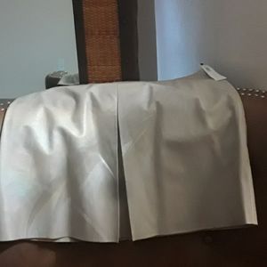 DKNY lambskin leather skirt with one detailed plea